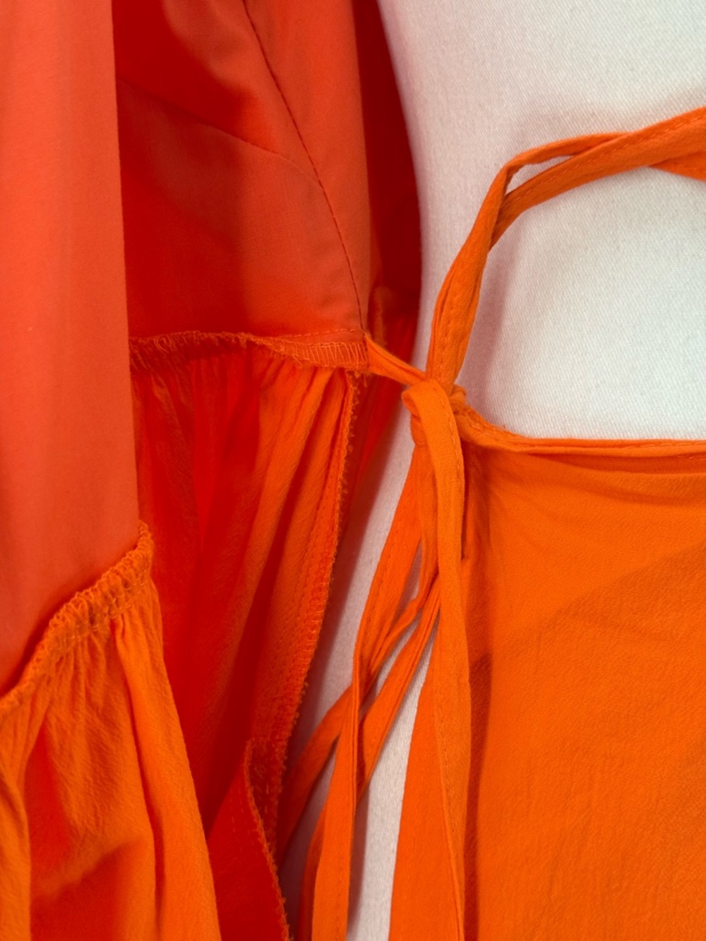 ASOS EDITION Wrap Smock Cami Midi Sundress In Bright Orange Sundress Size 2 - Picture 10 of 12